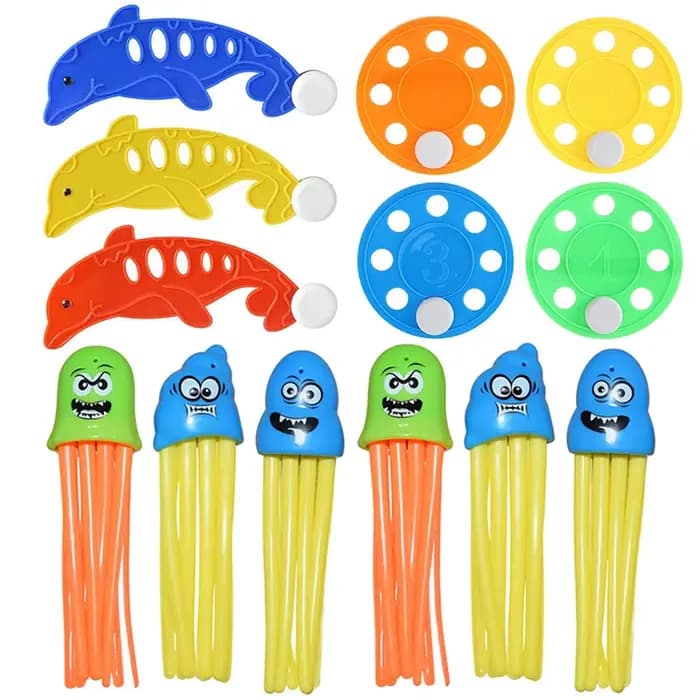 Ensemble de jouets de plongée en piscine d'été, cercle de natation créatif coloré, flotteur, ensemble de jeu de plongée sous-marine, accessoires de fête de natation ZYF