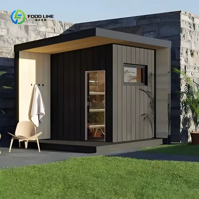 Sauna extérieur de luxe en bois pour 3-4 personnes, fonction vapeur sèche traditionnelle, personnalisable en usine OEM pour villa sur mesure