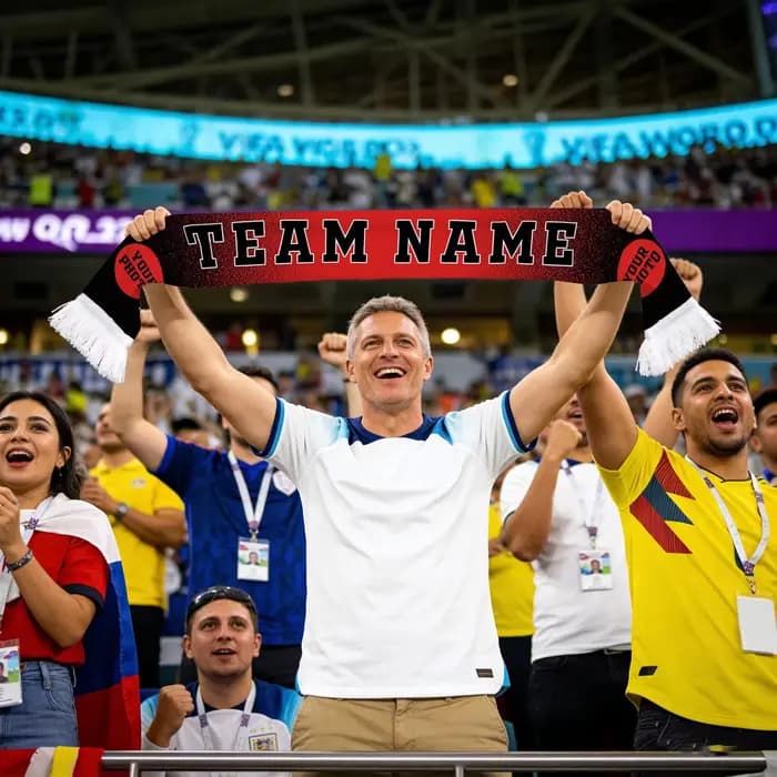 Écharpe de supporter de football personnalisée, Argentine, Brésil, Portugal, France, Espagne, Canada, USA, impression personnalisée, écharpes de soutien pour supporters