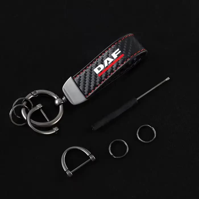 Porte-clés de voiture porte-clés porte-clés lanière pour clés pour voiture DAF XF 95 105 accessoires de voiture porte-clés Texture en Fiber de carbone