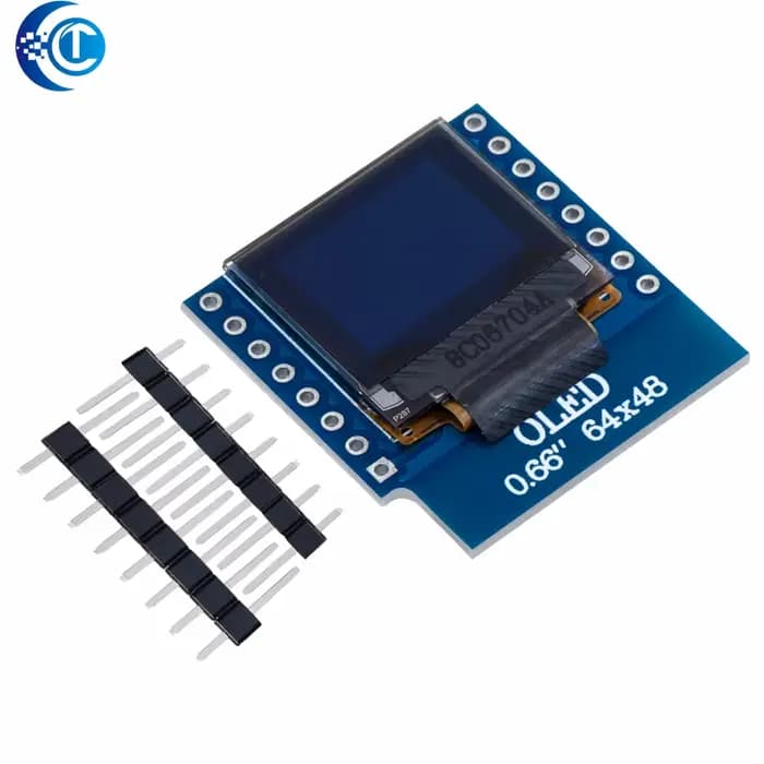 Module d'affichage OLED de 0.66 pouces pour WEMOS D1 MINI Module ESP32 pour Arduino AVR STM32 64x48 0.66 "écran LCD IIC I2C OLED