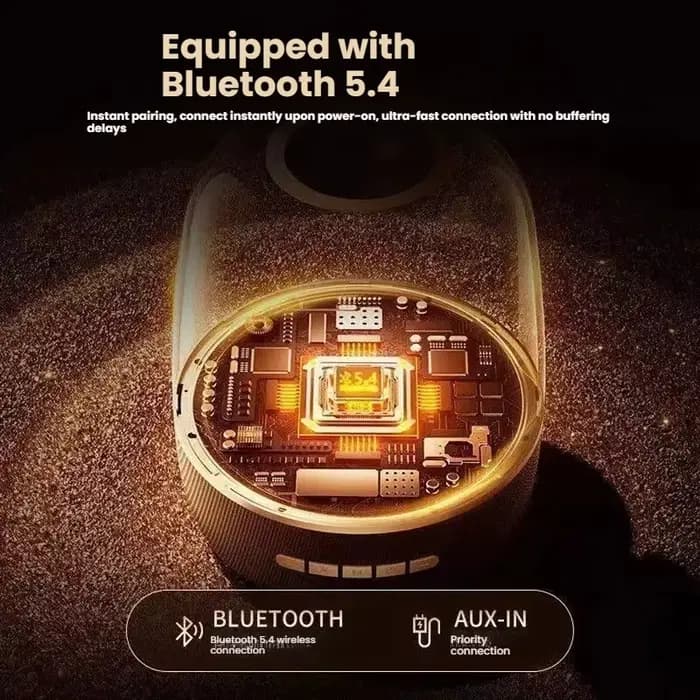 Barre de son sans fil Bluetooth 5.3 HiFi Stéréo avec subwoofer et lumière respirante