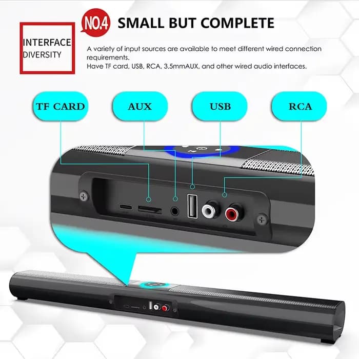 Barre de son sans fil Bluetooth avec subwoofer pour TV