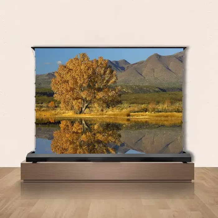 133 150 pouces nouvellement mis à niveau électrique plancher montant écran de Projection onglet-tension motorisé cinéma blanc 4K/8K pour tous les projecteurs