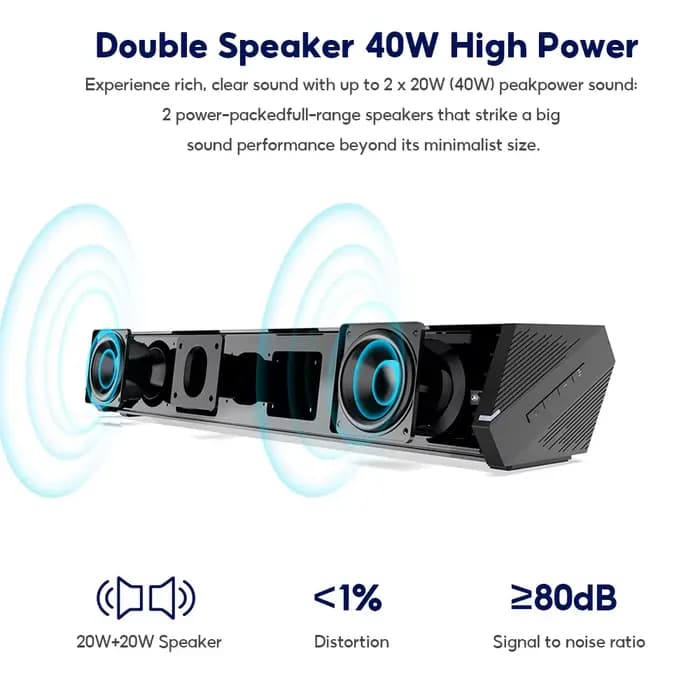 Barre de son audio S03D avec caisson de basses pour TV domestique