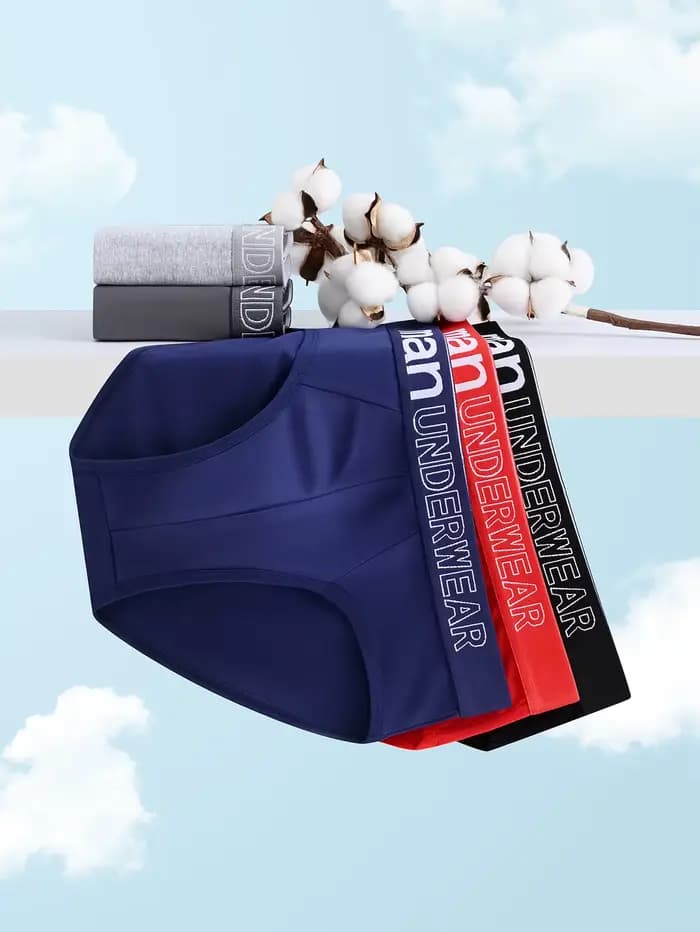 Sous-vêtements en coton respirant pour hommes, slips près du corps, culottes de sport confortables, personnalité, tendance, vente chaude, 4 pièces