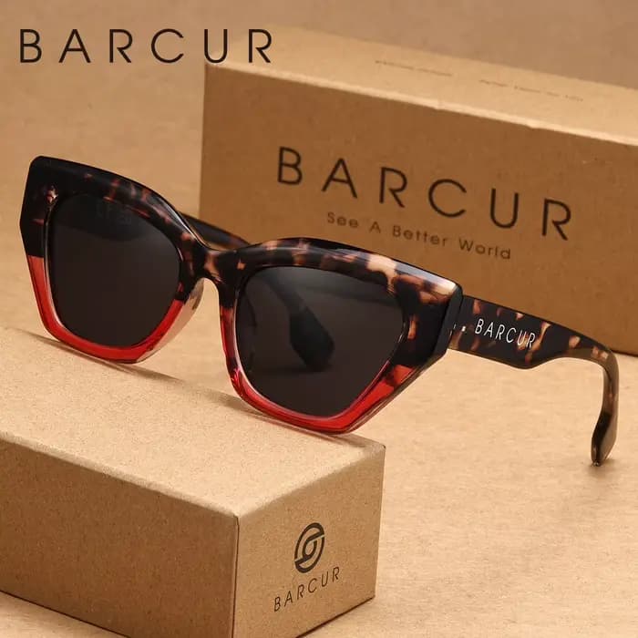 BARCUR Lunettes de soleil exquises à monture œil de chat pour la pêche, la conduite, la randonnée, la protection UV, réduisant l'éblouissement, un excellent cadeau