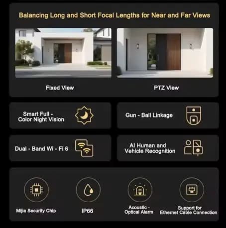 Xiaomi caméra extérieure 4 double Version MJSXJ10HL IP66 Protection de sécurité CCTV détection AI Vision nocturne polychrome maison intelligente