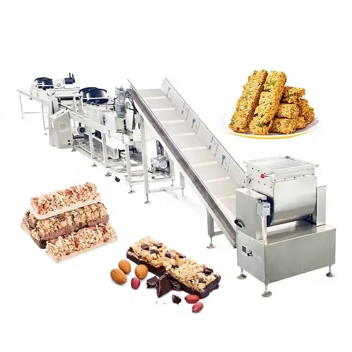 Ligne de production de barres céréalières automatiques fiables et durables avec contrôle par écran tactile pour une production à haut volume