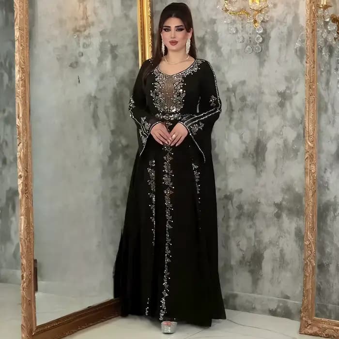 2025 Abayas pour femmes dubaï luxe africain musulman Robe de mode Caftan Marocain robes de soirée Boubou Robe Djellaba Femme
