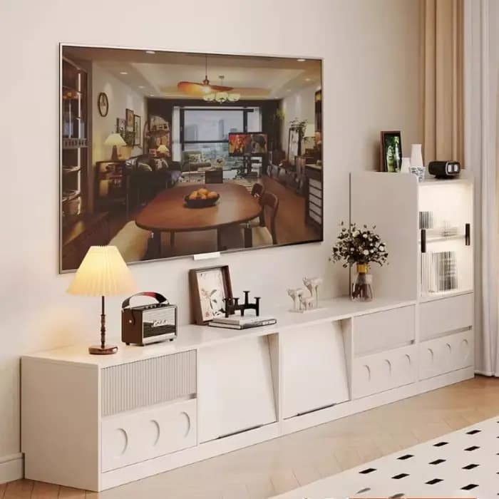 Meuble TV solide en bois de noyer
