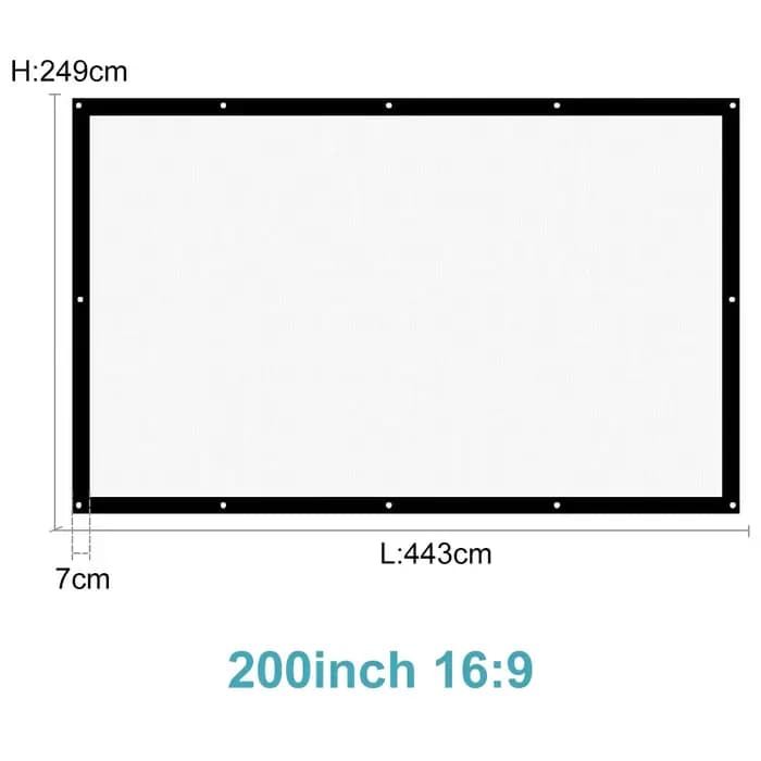 Écran de projection surdimensionné 180 200 250 300 pouces pour projecteurs BenQ Optoma Samsung