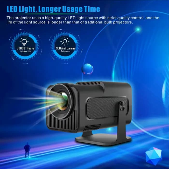 Mini projecteur Portable nouvellement natif HY320 720P Android11 4K 300ANSI