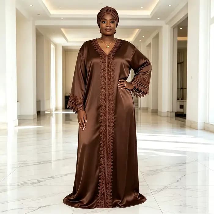 Abayas pour femmes Dubaï Djellaba Femme Robe de mode musulmane africaine Caftan Marocain Robes de soirée Satin Boubou Robe 2026