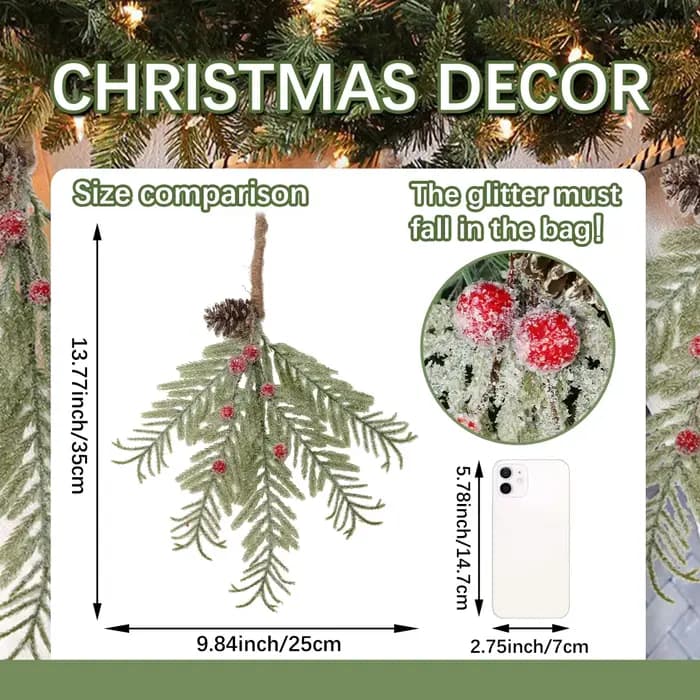SIA fleur pendentif de noël plantes artificielles PE matériel fleur artificielle cèdre rouge baies pin noix pendentif décor à la maison