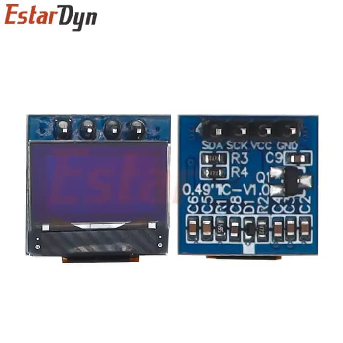 Module d'affichage OLED LCD de 0,49 pouces, écran blanc de 0,49 pouces, 64x32, Interface I2C IIC, pilote SSD1306 pour AVR STM32