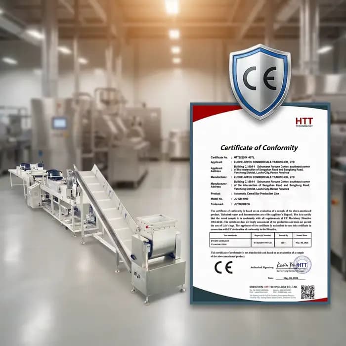 Ligne de production de barres céréalières automatiques fiables et durables avec contrôle par écran tactile pour une production à haut volume