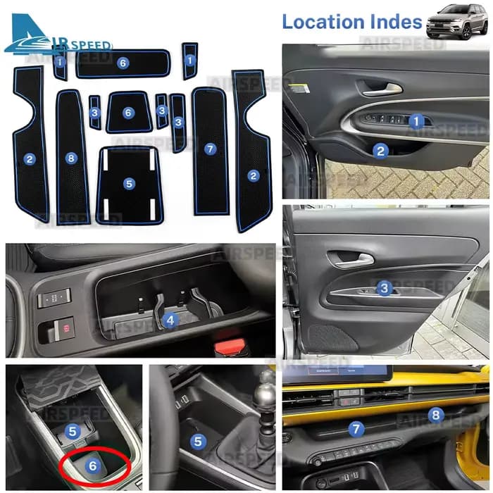 Tapis de fente antidérapant en Silicone pour Jeep Avenger automatique 2023 2024 2025 2026, tapis de rainure de porte de voiture, accessoires étanches et anti-poussière
