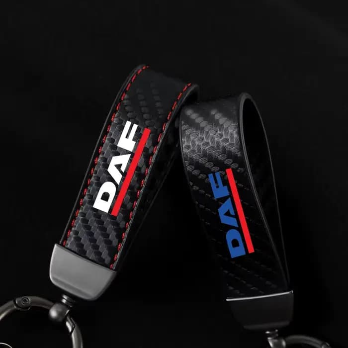 Porte-clés de voiture porte-clés porte-clés lanière pour clés pour voiture DAF XF 95 105 accessoires de voiture porte-clés Texture en Fiber de carbone
