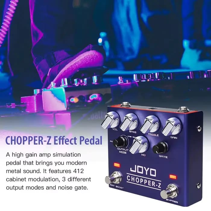 JOYO R-18 CHOPPER-Z pédale de distorsion pédale d'effet de guitare moderne en métal son bruit porte amplificateur à Gain élevé Simulation