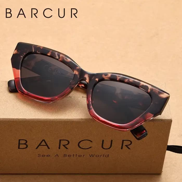 BARCUR Lunettes de soleil exquises à monture œil de chat pour la pêche, la conduite, la randonnée, la protection UV, réduisant l'éblouissement, un excellent cadeau
