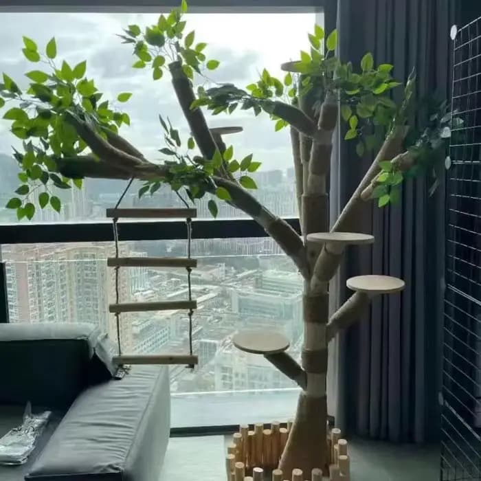 Arbre de simulation d'intérieur pour chat, grand cadre d'escalade familial, fournitures de dressage pour animaux de compagnie, grattoirs à tour pour chats, accessoires pour animaux de compagnie