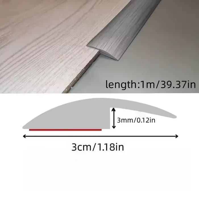 Bande de Transition pour tapis à carrelage, 1m x 3cm, résistant à l'usure, couverture de seuil découpable, bande de garniture de bordure en PVC auto-adhésive, 1 pièce