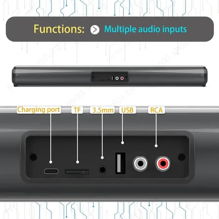 Barre de son Bluetooth sans fil portable pour bureau