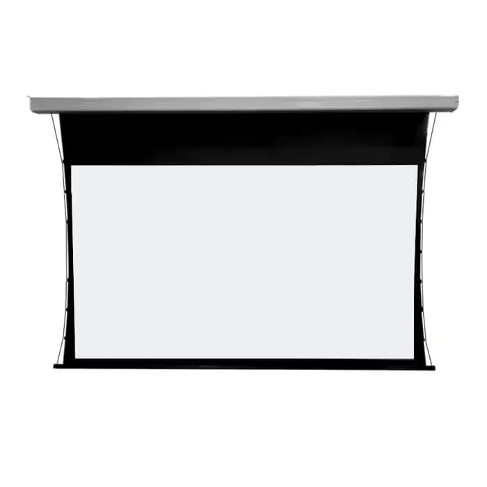 Écran de projecteur de Tension d'onglet motorisé en matériau blanc de cinéma de haute classe 60-150 pouces pour projecteurs longue portée prenant en charge 4K 3D