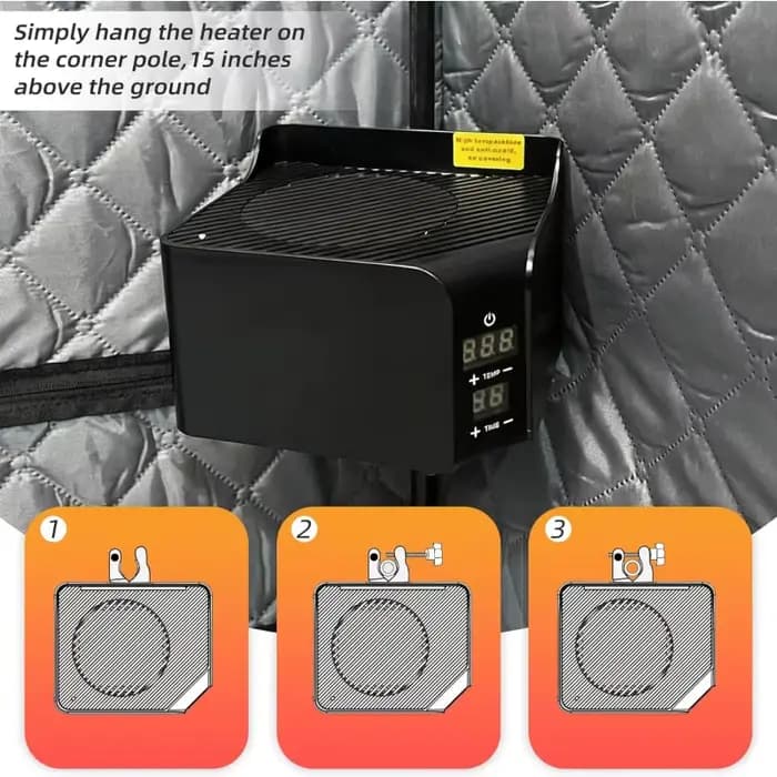 Sauna portable avec thérapie par lumière rouge, tente de sauna à domicile avec boîte de chauffage à sec, commande simple, chaise pliable incluse pour la relaxation