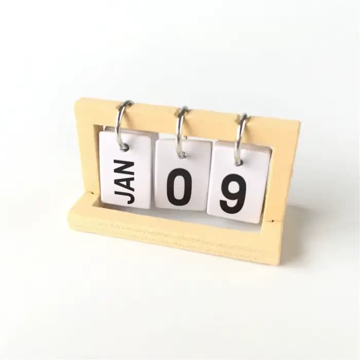 Mini calendrier de Simulation de chambre à coucher, modèle créatif, décoration de bureau, petits poupées de calendrier de bureau en bois