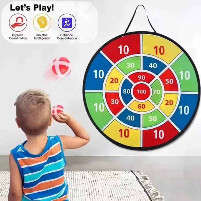 Jeu de fléchettes géantes avec cible adhésive – Jouet sportif interactif pour toute la famille – Jeu éducatif d'arithmétique pour intérieur et extérieur – Amusant pour les fêtes