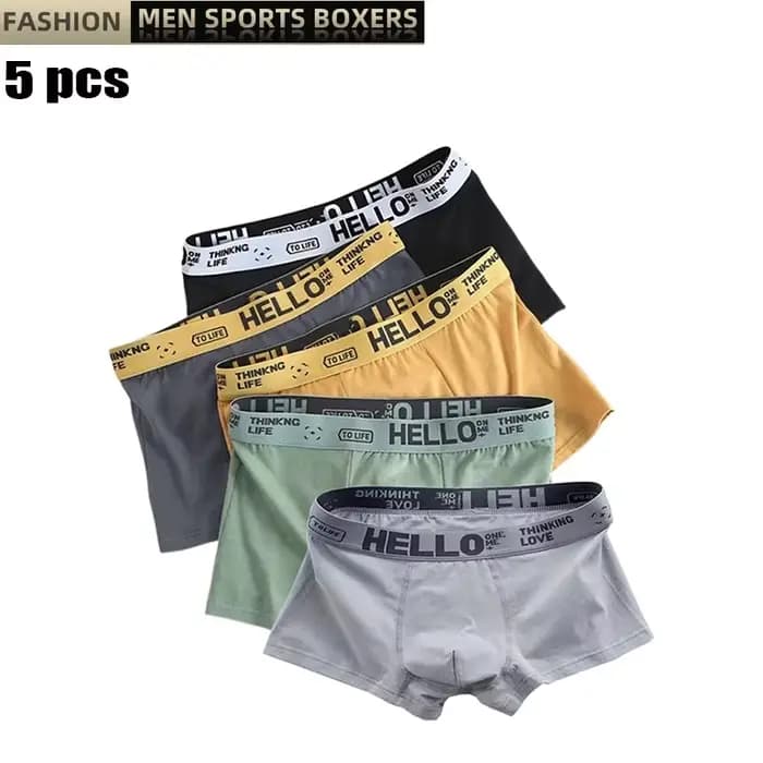 5Pcs Mens Sous-Vêtements Hommes Boxers Sexy Slip Confortable Respirant Mode Garçons Culotte Sous-Vêtements Boxershorts Hommes