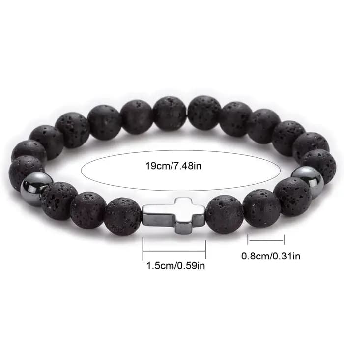 Bracelets en pierre naturelle pour hommes, bracelet en corde élastique tendance, perles de 8 mm, bracelet pour couple, bijoux