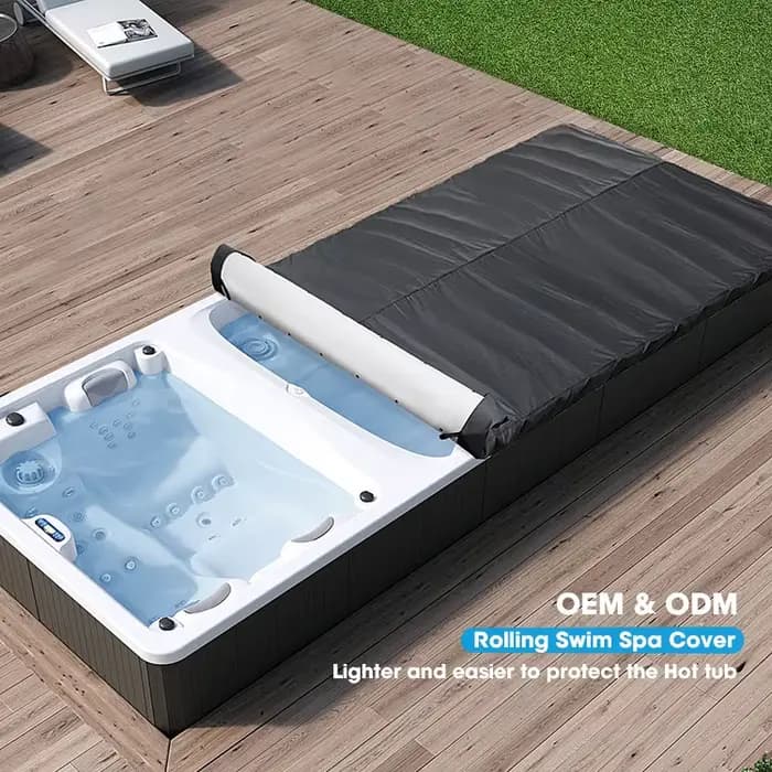Nouvelle couverture de piscine enroulable 100 % étanche, couverture de bain pour piscine