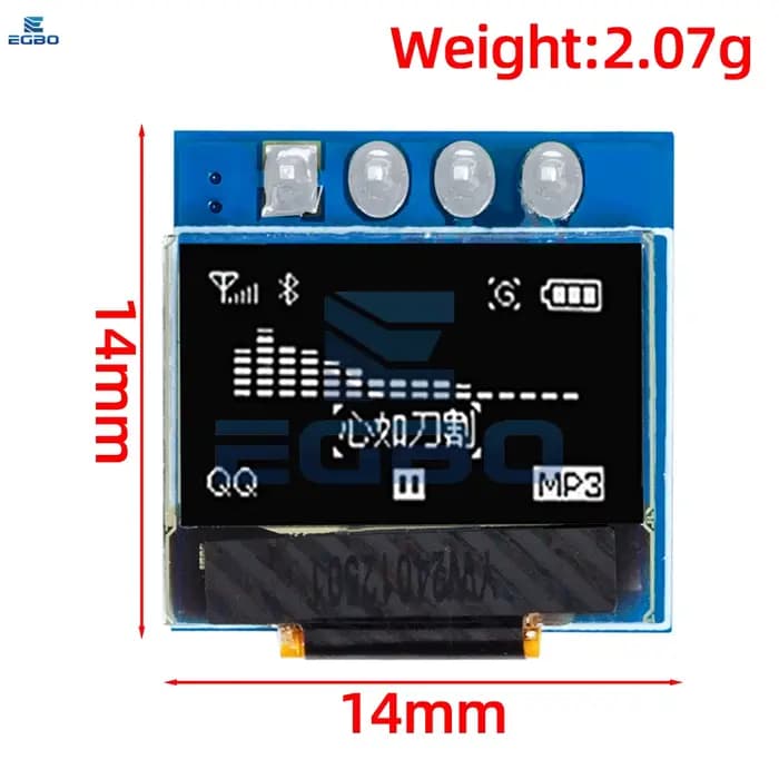 EGBO – Module LCD d'affichage OLED de 0.49 pouces, blanc, écran de 0.49 pouces, 64x32, Interface I2C IIC, pilote SSD1306 pour Arduino AVR STM32, 1 à 5 pièces