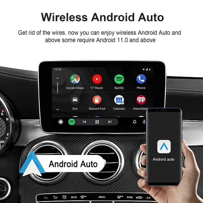 Boîte AI Carplay MRSVI Android 13 sans fil, boîte intelligente Android AI pour Youtube Netflix Toyota Mazda Hyundai Haval GMC Ford MG VW Kia