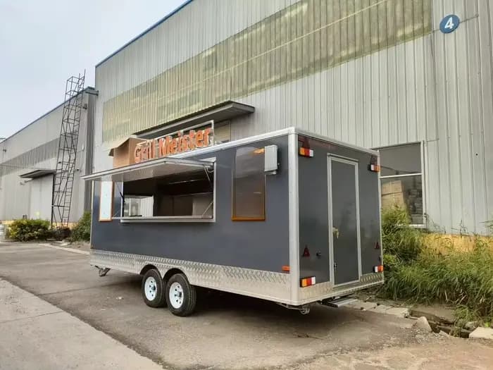 Camion mobile alimentaire avec remorques de concession alimentaire de cuisine complète à vendre