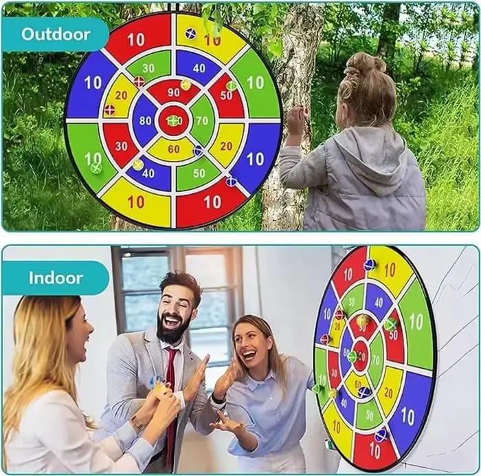 Jeu de fléchettes géantes avec cible adhésive – Jouet sportif interactif pour toute la famille – Jeu éducatif d'arithmétique pour intérieur et extérieur – Amusant pour les fêtes