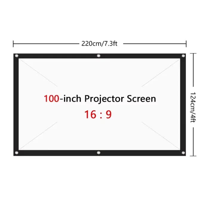Écran de projecteur Portable FULL-24X pour Home cinéma extérieur HD blanc pliable Anti-pli (100 pouces)