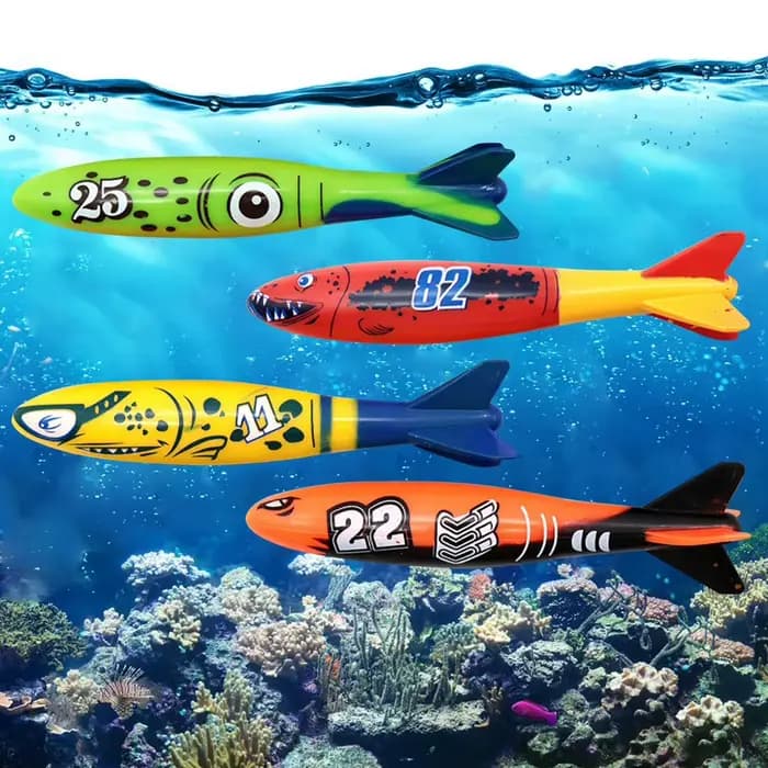 4 pièces été piscine plongée multicolore plongée sous-marine créatif dessin animé piscine coulant piscine accessoires