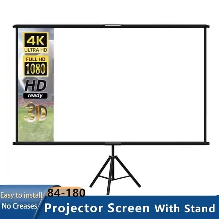 Écran de projection 120' avec support simple - 4K HD 16:9