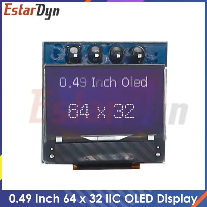Module d'affichage OLED LCD de 0,49 pouces, écran blanc de 0,49 pouces, 64x32, Interface I2C IIC, pilote SSD1306 pour AVR STM32