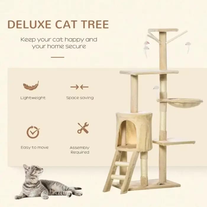 Arbre à chat adapté aux jouets pour animaux de compagnie, condo, plateformes de saut, jouets suspendus pour chats