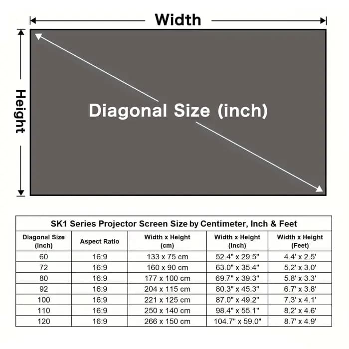 Écran de projecteur Portable 16:9