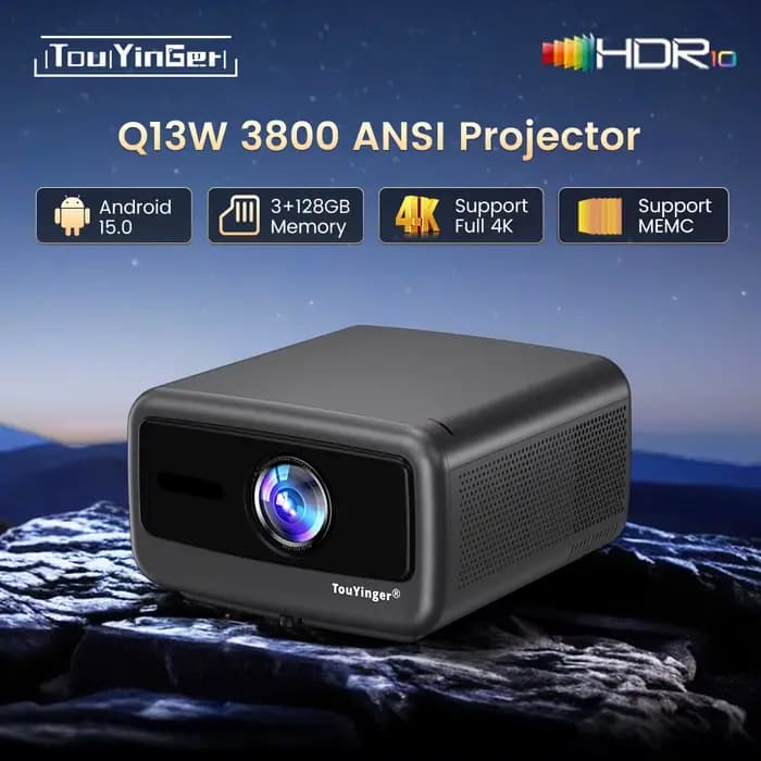 Touyinger Q13W 3800 Ansi Full HD 4K projecteurs Home cinéma vidéo 3G 128G Samrt TV projecteur pour les films