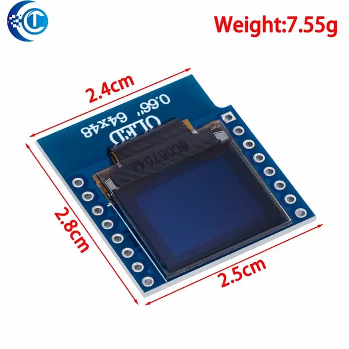 Module d'affichage OLED de 0.66 pouces pour WEMOS D1 MINI Module ESP32 pour Arduino AVR STM32 64x48 0.66 "écran LCD IIC I2C OLED