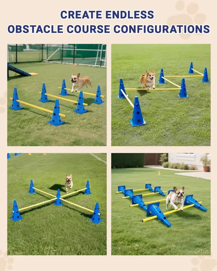 Kit d'entraînement d'agilité pour animaux de compagnie, barre de saut, équipement d'entraînement aux obstacles pour chiens, dispositif d'entraînement aux obstacles, fournitures pour animaux de compagn