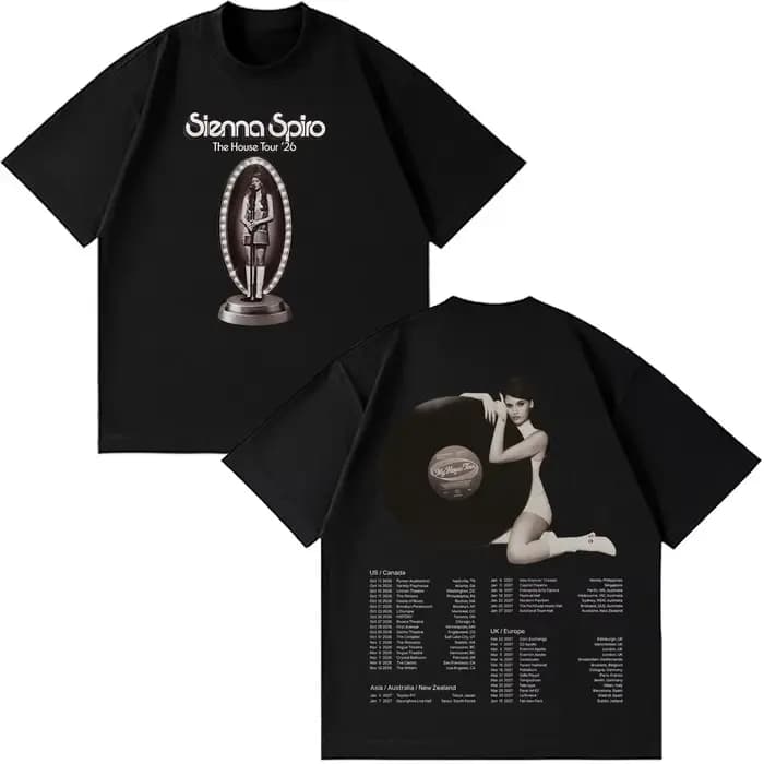 T-shirt graphique Sienna Spiro My House Tour 2026 pour hommes et femmes, T-shirt vintage tendance en coton à manches courtes, T-shirts esthétiques