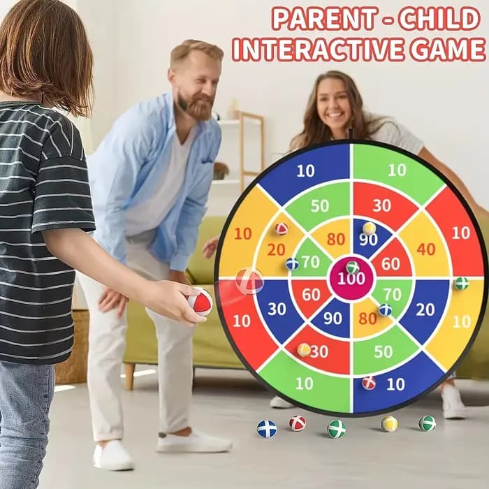 Jeu de fléchettes géantes avec cible adhésive – Jouet sportif interactif pour toute la famille – Jeu éducatif d'arithmétique pour intérieur et extérieur – Amusant pour les fêtes
